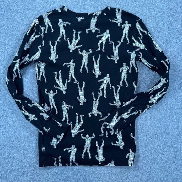 Gap Kids Organic Cotton Mummy Halloween Pajamas Sleep Set Size 14 Black White - Picture 7 of 7